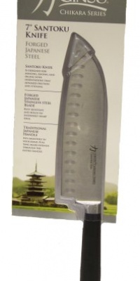 Ginsu Chikara Series Japanese 420J2 Stainless Steel 7 Inch Santoku Blade with Ginsu Chikara Series Japanese 420J2 Stainless Steel 7 Inch Santoku Blade with