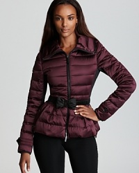 Keep cozy in style with this ultra-plush down and feather jacket from Burberry London. A belt cinches the waist for a figure-flattering finish. Keep cozy in style with this ultra-plush down and feather jacket from Burberry London. A belt cinches the waist for a figure-flattering finish.