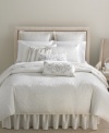 This Shimmer bedskirt features soft, flowing fabric with elegant tucks, adding to the romance of this Martha Stewart Collection bedding.