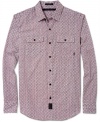 Prints charming. This patterned shirt from Sean John is a welcome change to your standard rotation.