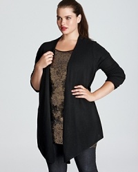 A plush C by Bloomingdale's Plus duster drapes over laid-back looks, polishing them in an instant. Perfect with everything from denim to staple black pants, this cashmere layer is a must-have. A plush C by Bloomingdale's Plus duster drapes over laid-back looks, polishing them in an instant. Perfect with everything from denim to staple black pants, this cashmere layer is a must-have.