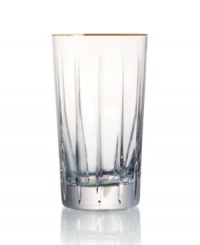 Handcrafted in premium Rogaska crystal, Elmsford highball glasses embody the luxe sophistication of Trump Home drinkware. Delicate cuts and touches of gold add elegant flair to formal entertaining. Handcrafted in premium Rogaska crystal, Elmsford highball glasses embody the luxe sophistication of Trump Home drinkware. Delicate cuts and touches of gold add elegant flair to formal entertaining.