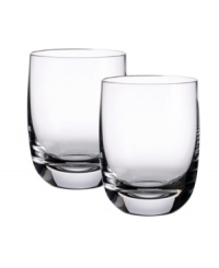 Worthy of your finest Scotch, the No. 3 tumblers from the Villeroy & Boch drinkware collection are exquisitely crafted in luxe crystal for full or slightly smoky whiskey blends. Weighted shams look and feel exceptional while maintaining the temperature of your drink. Worthy of your finest Scotch, the No. 3 tumblers from the Villeroy & Boch drinkware collection are exquisitely crafted in luxe crystal for full or slightly smoky whiskey blends. Weighted shams look and feel exceptional while maintaining the temperature of your drink.