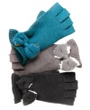 Tie up your everyday ensemble with a pretty bow. A great place to start is with these fab fingerless gloves from Jessica Simpson that make an instant style statement.