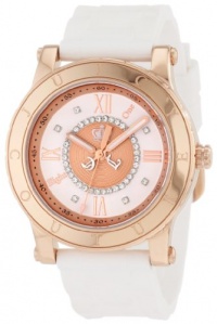 Juicy Couture Women's 1900774 HRH Rose-Tone Steel Case White Jelly Strap Watch