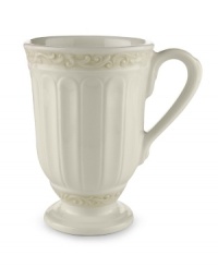 Lenox has been an American tradition for more than a century, combining superior craftsmanship with understated sophistication. The oversized Butler's Pantry dinnerware and dishes collection adds a vintage touch to your formal gatherings, in durable embossed white china with a dressy high sheen. Lenox has been an American tradition for more than a century, combining superior craftsmanship with understated sophistication. The oversized Butler's Pantry dinnerware and dishes collection adds a vintage touch to your formal gatherings, in durable embossed white china with a dressy high sheen.