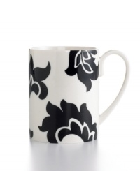 Bold design and uncompromising quality make the Lisbon mug easy to love. Embrace stenciled black florals or mix and match with equally fresh Banded dinnerware, also by Martha Stewart Collection. Bold design and uncompromising quality make the Lisbon mug easy to love. Embrace stenciled black florals or mix and match with equally fresh Banded dinnerware, also by Martha Stewart Collection.