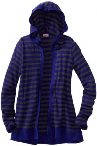 Splendid Girls 7-16 Striped Thermal Wrap, Iris, 14