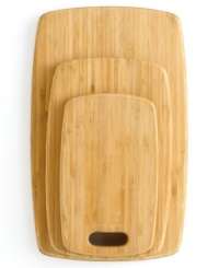 Natural materials not only lend a charming, rustic air to your countertop, they're also easy on knife edges. These cultured cutting boards are finely crafted from natural long-grain bamboo -- both lightweight and exceptionally tough -- for perfect prep and protection. Limited lifetime warranty. Natural materials not only lend a charming, rustic air to your countertop, they're also easy on knife edges. These cultured cutting boards are finely crafted from natural long-grain bamboo -- both lightweight and exceptionally tough -- for perfect prep and protection. Limited lifetime warranty.