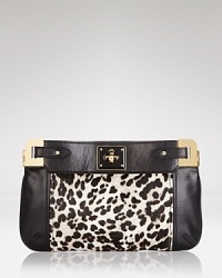 A subtly sized statement piece, this Milly clutch in texture calf hair will ensure that every aspect of your on-the-town look is wildly polished. A subtly sized statement piece, this Milly clutch in texture calf hair will ensure that every aspect of your on-the-town look is wildly polished.