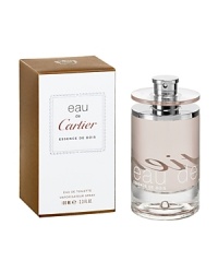 Both ethereal and sensual, Cartier Eau de Cartier-Essence de Bois' lingering scent for him and her unexpectedly combines the effervescent freshness of water with the rich warmth of wood. Both ethereal and sensual, Cartier Eau de Cartier-Essence de Bois' lingering scent for him and her unexpectedly combines the effervescent freshness of water with the rich warmth of wood.