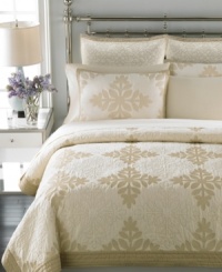 As refreshing as a morning stroll, Martha Stewart Collection's Courtyard Tile quilted sham infuses your room with classic elegance. Featuring an ornate quilting pattern that evokes the intricate artistry of vintage tiles on soft, pure cotton. As refreshing as a morning stroll, Martha Stewart Collection's Courtyard Tile quilted sham infuses your room with classic elegance. Featuring an ornate quilting pattern that evokes the intricate artistry of vintage tiles on soft, pure cotton.