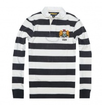 Rugby by Ralph Lauren Men Vintage Slim Fit Striped Polo Rugby T-Shirt