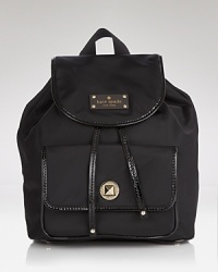 This season, kate spade new york's iconic nylon backpack gets a hard-hitting makeover. Shoulder this to be hands free in the city. This season, kate spade new york's iconic nylon backpack gets a hard-hitting makeover. Shoulder this to be hands free in the city.