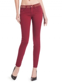 GUESS Brittney Ankle Skinny Colored Jeans with, WASHED ROMAN RED (32)