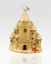 Add seaside charm to the tree with this goldtone sandcastle ornament in mouthblown glittered glass.Mouthblown, handpainted glass 5 high Made in Poland