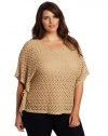 Karen Kane Women's Plus-Size Lace Scarf Top