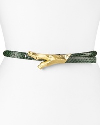 With naturalistic twig hardware and exotically appealing genuine snake, this vintage-meets-modern DIANE von FURSTENBERG belt will cinch every look in signature style. With naturalistic twig hardware and exotically appealing genuine snake, this vintage-meets-modern DIANE von FURSTENBERG belt will cinch every look in signature style.