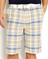 Weekend wear just got a little preppier with these crisp plaid shorts from Nautica. Weekend wear just got a little preppier with these crisp plaid shorts from Nautica.