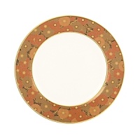 The luxurious, museum-quality floral motifs in Gilded Tapestry create a dramatic presentation sure to command attention at any dinner party. Warm ember hues and golden tones are offset by cool blue accents on this compelling pattern. Unique layering of of each place setting piece atop the other highlights the common threads of color and metallics while creating a sophisticated style. The luxurious, museum-quality floral motifs in Gilded Tapestry create a dramatic presentation sure to command attention at any dinner party. Warm ember hues and golden tones are offset by cool blue accents on this compelling pattern. Unique layering of of each place setting piece atop the other highlights the common threads of color and metallics while creating a sophisticated style.