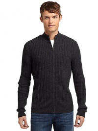 THE LOOKRibbed designStand collarFront zip closureLong sleevesTHE MATERIALCashmereCARE & ORIGINDry cleanImportedThis item was originally available for purchase at Saks Fifth Avenue OFF 5TH stores. THE LOOKRibbed designStand collarFront zip closureLong sleevesTHE MATERIALCashmereCARE & ORIGINDry cleanImportedThis item was originally available for purchase at Saks Fifth Avenue OFF 5TH stores.