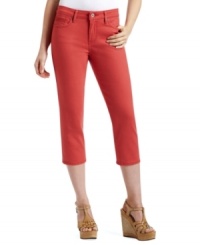 A slim capri silhouette accentuates a statement-making wash in this look from Levi's. A slim capri silhouette accentuates a statement-making wash in this look from Levi's.