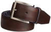 Nautica Men's Domed Feather Edge Dress Belt, Brown, 34