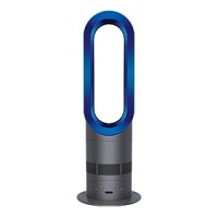 Dyson's AM04 Hot + Cool™ fan heater provides the fastest whole room heating in winter and smooth, cool air in summer. With the use of patented Air Multiplier™ technology, surrounding air is drawn in and amplified, generating powerful airflow to cool you effectively in summer. In winter, drawn-in air is heated over ceramic plates before being projected forward for long-range heat. Safety features include tip-over automatic cut out and no visible heating elements. No awkward grilles or blades make it easy to clean. The AM04 provides total control – with a remote control for precise temperature and airflow adjustment, oscillation and touch-tilt. The target temperature can be selected to the degree (between 32°F to 99°F) and the intelligent thermostat keeps it there. Dyson's AM04 Hot + Cool™ fan heater provides the fastest whole room heating in winter and smooth, cool air in summer. With the use of patented Air Multiplier™ technology, surrounding air is drawn in and amplified, generating powerful airflow to cool you effectively in summer. In winter, drawn-in air is heated over ceramic plates before being projected forward for long-range heat. Safety features include tip-over automatic cut out and no visible heating elements. No awkward grilles or blades make it easy to clean. The AM04 provides total control – with a remote control for precise temperature and airflow adjustment, oscillation and touch-tilt. The target temperature can be selected to the degree (between 32°F to 99°F) and the intelligent thermostat keeps it there.