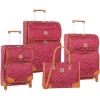 Diane von Furstenberg Abstract Signature 4 Piece Spinner Luggage Set: Available in 3 Colors (Beet/plum)