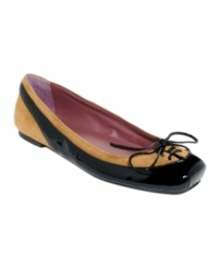 Contrasting fabrics on Kensie's Daphne ballet flats give this feminine style a trendy twist. Contrasting fabrics on Kensie's Daphne ballet flats give this feminine style a trendy twist.