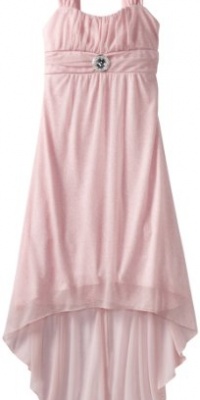 Ruby Rox Kids Girls 7-16 High Low Glitter Dress, Pink, Large Ruby Rox Kids Girls 7-16 High Low Glitter Dress, Pink, Large