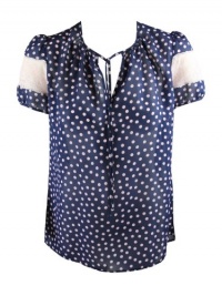 Red Valentino Womens Polka Dot V Neck Tie Blouse Top Red Valentino Womens Polka Dot V Neck Tie Blouse Top