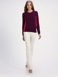 Plush cashmere, knit in two vibrant, complementary hues.Rib-knit crewneck, cuffs and hemLong sleevesCashmereDry cleanMade in Italy of imported fabricModel shown is 5'10 (177cm) wearing US size 4. Plush cashmere, knit in two vibrant, complementary hues.Rib-knit crewneck, cuffs and hemLong sleevesCashmereDry cleanMade in Italy of imported fabricModel shown is 5'10 (177cm) wearing US size 4.