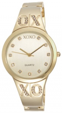 XOXO Women's XO5217 Gold Dial Gold-tone Half Cuff and Half Bracelet Watch XOXO Women's XO5217 Gold Dial Gold-tone Half Cuff and Half Bracelet Watch