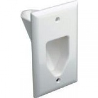 DataComm 45-0001-WH 1-Gang Recessed Low Voltage Cable Plate (White) DataComm 45-0001-WH 1-Gang Recessed Low Voltage Cable Plate (White)