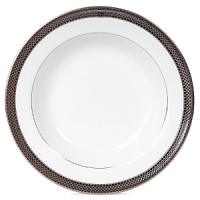 Add new polish to formal tables with the lustrous Chain Bracelet oval platter. White bone china wrapped in bands of textured platinum evokes the woven silver bangles and watch bands that make your own look timeless. Add new polish to formal tables with the lustrous Chain Bracelet oval platter. White bone china wrapped in bands of textured platinum evokes the woven silver bangles and watch bands that make your own look timeless.