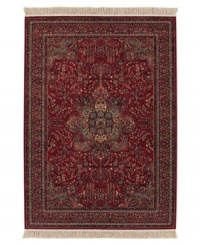 The Couristan Kashimar area rug is inspired by classic Oriental and Persian motifs, featuring a richly detailed design in warm red with grey florals. With features like 100% New Zealand semi-worsted wool, Couristan's exclusive locked in weave, crystal-point finish and hand-knotted fringes, the Medallion Antique Red rug offers a sophisticated addition to any room of your home. The Couristan Kashimar area rug is inspired by classic Oriental and Persian motifs, featuring a richly detailed design in warm red with grey florals. With features like 100% New Zealand semi-worsted wool, Couristan's exclusive locked in weave, crystal-point finish and hand-knotted fringes, the Medallion Antique Red rug offers a sophisticated addition to any room of your home.