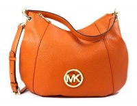 Michael Kors Fulton Large Leather Convertible Shoulder Bag Tangerine Michael Kors Fulton Large Leather Convertible Shoulder Bag Tangerine