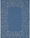 Area Rug 2x5 Rectangle Transitional Blue - Ivory Color - Safavieh Courtyard Rug from RugPal