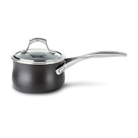Cook everything from exceptional soups and sauces to leftovers using little to no fat or oils with this nonstick Calphalon saucepan. A heavy-gauge bottom provides even heating and prevents sauces from scorching, while the high sides and narrow opening control evaporation. Handles stay comfortably cool on the stovetop. Cook everything from exceptional soups and sauces to leftovers using little to no fat or oils with this nonstick Calphalon saucepan. A heavy-gauge bottom provides even heating and prevents sauces from scorching, while the high sides and narrow opening control evaporation. Handles stay comfortably cool on the stovetop.
