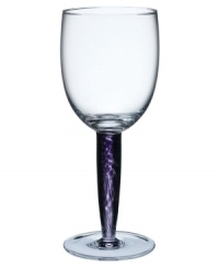 A true gem. Durable and striking in signature Denby style, Amethyst wine glasses combine modern lines and purple stems for bold casual tables. A true gem. Durable and striking in signature Denby style, Amethyst wine glasses combine modern lines and purple stems for bold casual tables.