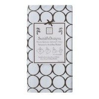SwaddleDesigns Lightweight Marquisette Swaddling Blanket - Pastel Blue with Brown Mod Circles SwaddleDesigns Lightweight Marquisette Swaddling Blanket - Pastel Blue with Brown Mod Circles