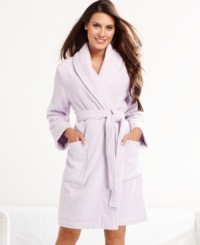 Part of Charter Club's Spa Collection, the Short Luxe terry robe features folded cuffs and a front pocket on each side. Part of Charter Club's Spa Collection, the Short Luxe terry robe features folded cuffs and a front pocket on each side.