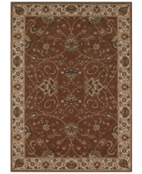 Evoking the strong look of ancient Sarouk rug designs, the Premier area rug from Dalyn is woven with intricate floral medallions in rich chocolate. Made in Egypt of durable polypropylene and shimmering polyester fibers, it provides any room with captivating texture and added dimension.