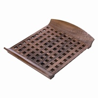 Extraordinary craftsmanship and rich wood quality create these iconic Dansk serving pieces. Large lattice wood tray is 19 long. Extraordinary craftsmanship and rich wood quality create these iconic Dansk serving pieces. Large lattice wood tray is 19 long.