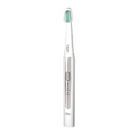 The Pulsonic is Oral-B's slimmest and lightest sonic toothbrush. Light in your hand and gentle on your teeth and gums, it delivers powerful cleaning effects, removing stains and plaque with an exclusive brush head design that contours around teeth. The 2-minute timer keeps you brushing for the time period recommended by dentists. The Pulsonic is Oral-B's slimmest and lightest sonic toothbrush. Light in your hand and gentle on your teeth and gums, it delivers powerful cleaning effects, removing stains and plaque with an exclusive brush head design that contours around teeth. The 2-minute timer keeps you brushing for the time period recommended by dentists.