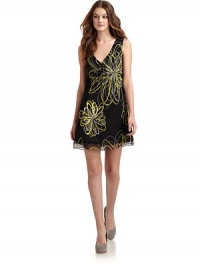 THE LOOKAllover floral patternV-neck with string tieSleevelessConcealed back zip closureBust dartsBack princess seamsTHE FITAbout 34 from shoulder to hemTHE MATERIALSilkFully linedCARE & ORIGINDry cleanImportedModel shown is 5'10 (177cm) wearing US size 4. THE LOOKAllover floral patternV-neck with string tieSleevelessConcealed back zip closureBust dartsBack princess seamsTHE FITAbout 34 from shoulder to hemTHE MATERIALSilkFully linedCARE & ORIGINDry cleanImportedModel shown is 5'10 (177cm) wearing US size 4.