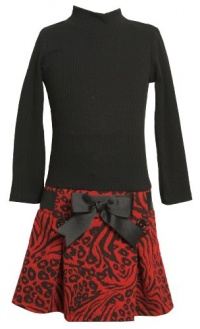 Bonnie Jean Girls 7-16 Knit Bodice To Drop Waist Skirt, Red, 16 Bonnie Jean Girls 7-16 Knit Bodice To Drop Waist Skirt, Red, 16