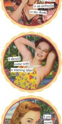 Anne Taintor, Inc. 04507 Coaster Set, Umbrella in my Drink Anne Taintor, Inc. 04507 Coaster Set, Umbrella in my Drink