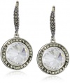 Judith Jack Color Pop Sterling Silver, Marcasite and Cubic Zirconia Disc Drop Earrings